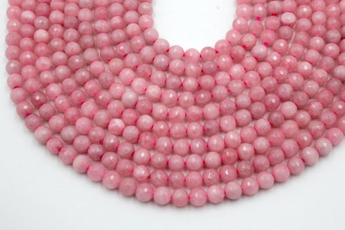 Rose Quartz Gemstone Beads, 6mm, Faceted
